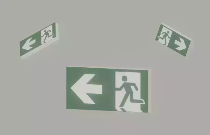 Exit Sign Low-poly 3D model