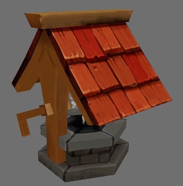 water well Free low-poly 3D model_1