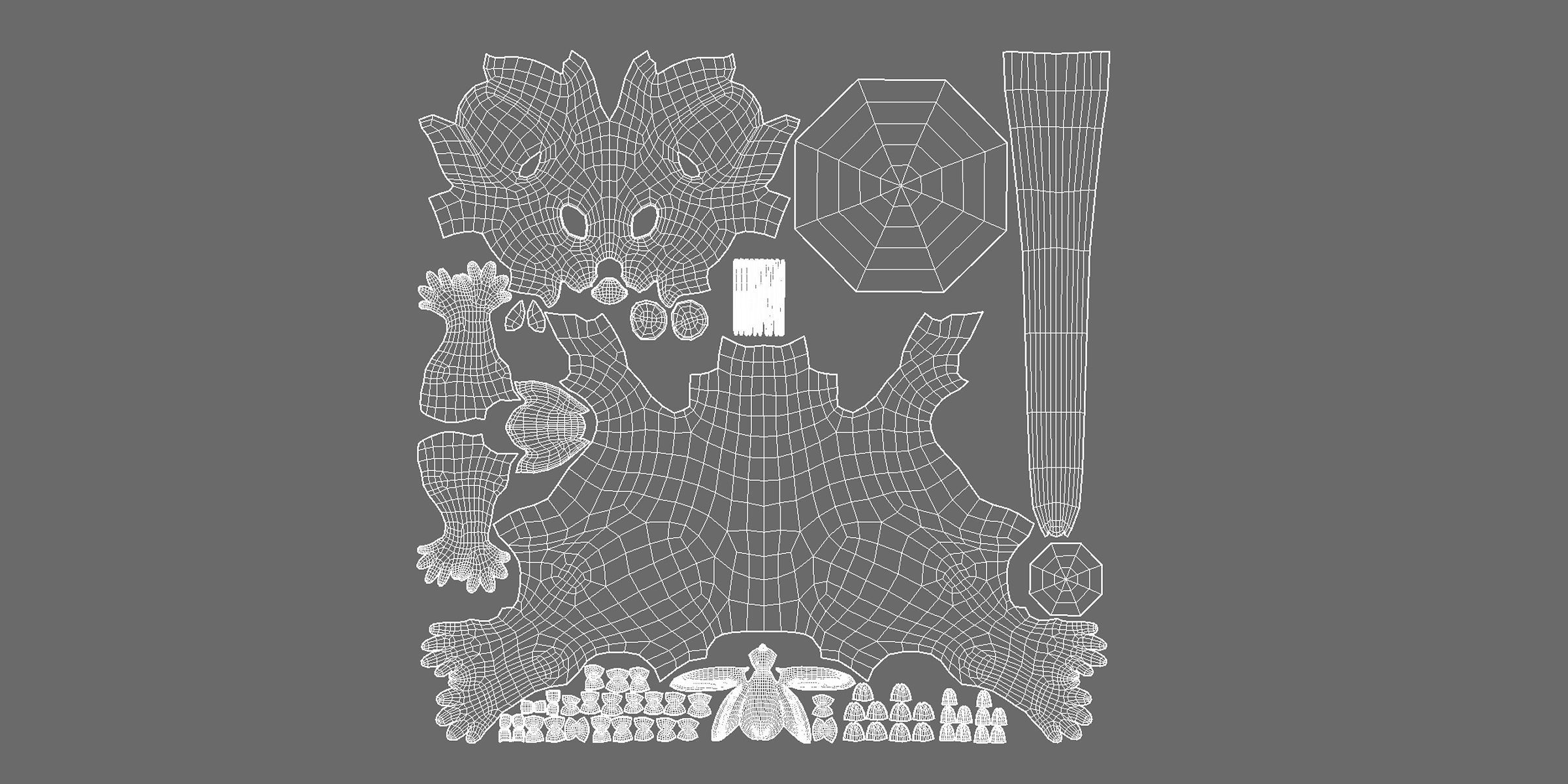 Cute Mouse Basemesh Low-poly 3D model_6