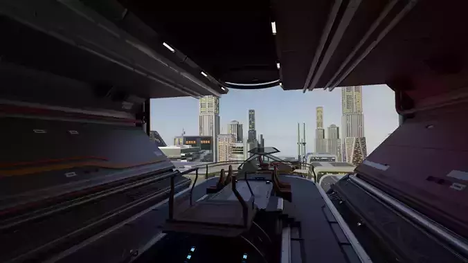 Tech City rooftop warehouse 3D model