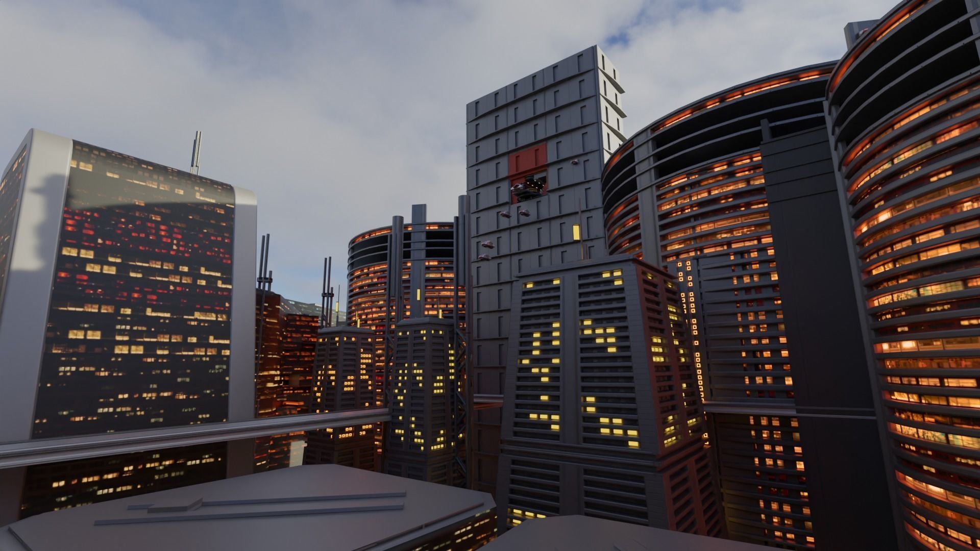 Tech City rooftop warehouse 3D model_3