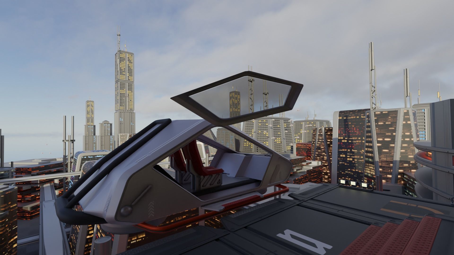 Tech City rooftop warehouse 3D model_1