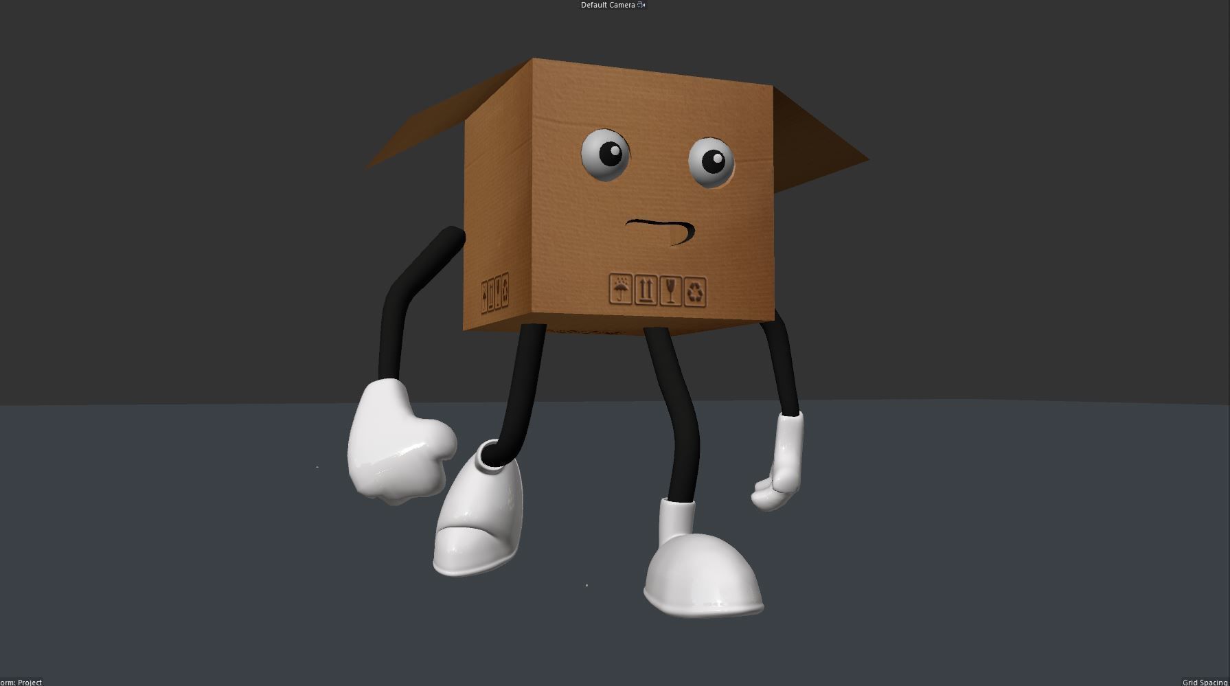 Box Character Mascot Low-poly 3D model_3