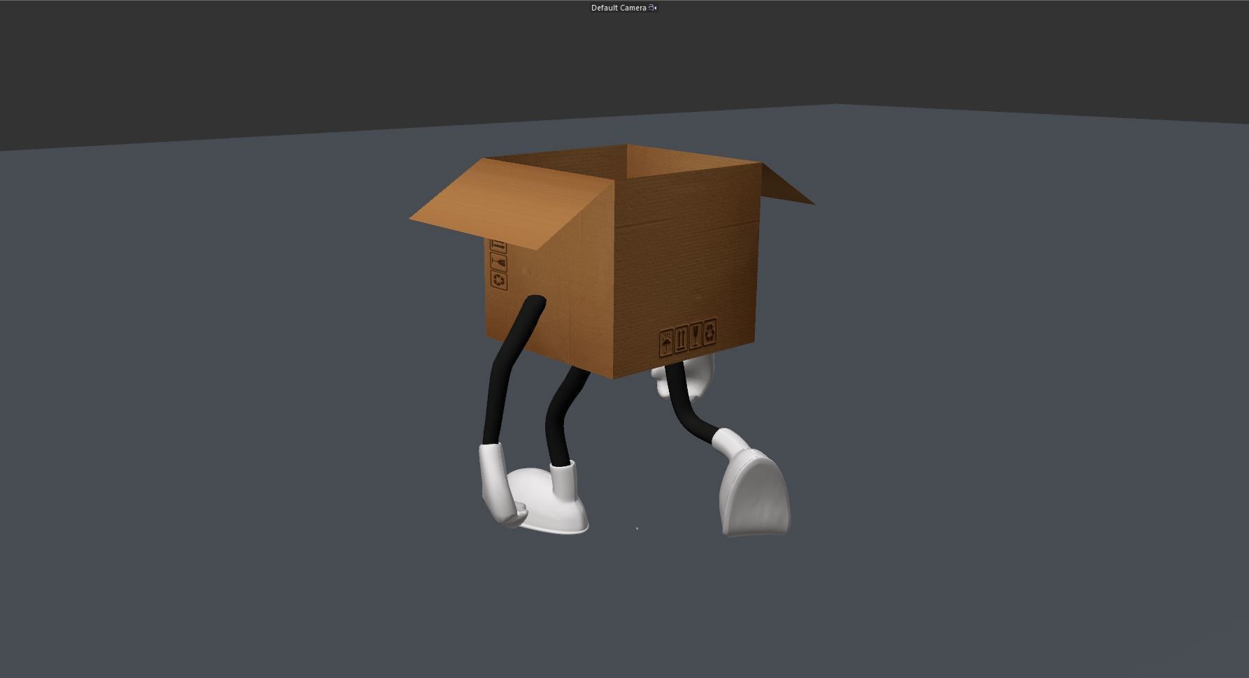 Box Character Mascot Low-poly 3D model_4
