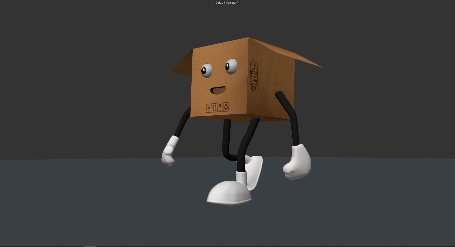 Box Character Mascot Low-poly 3D model_2