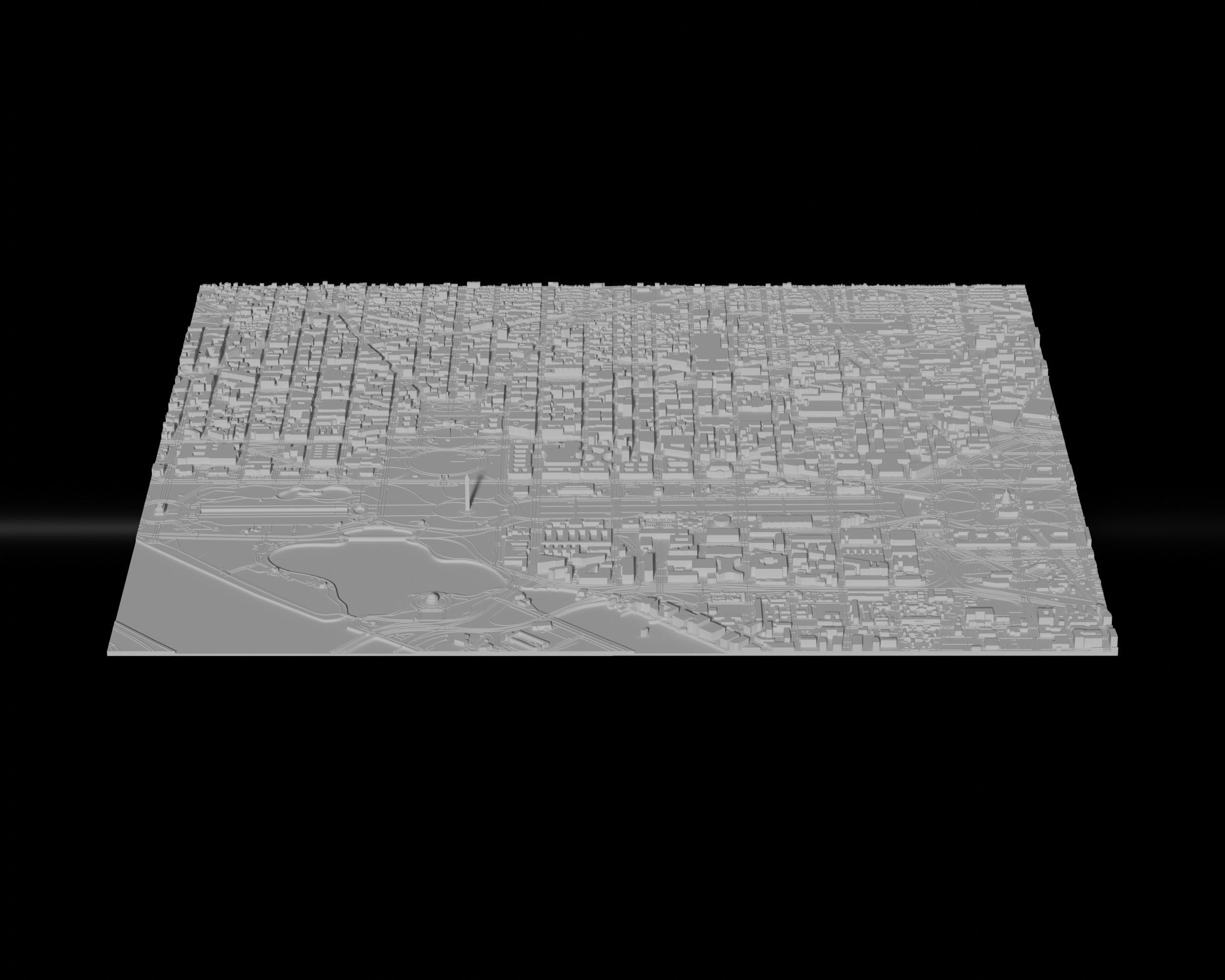 Washington DC 3D Printing stl file 3D Model of Washington DC 3D print model_1