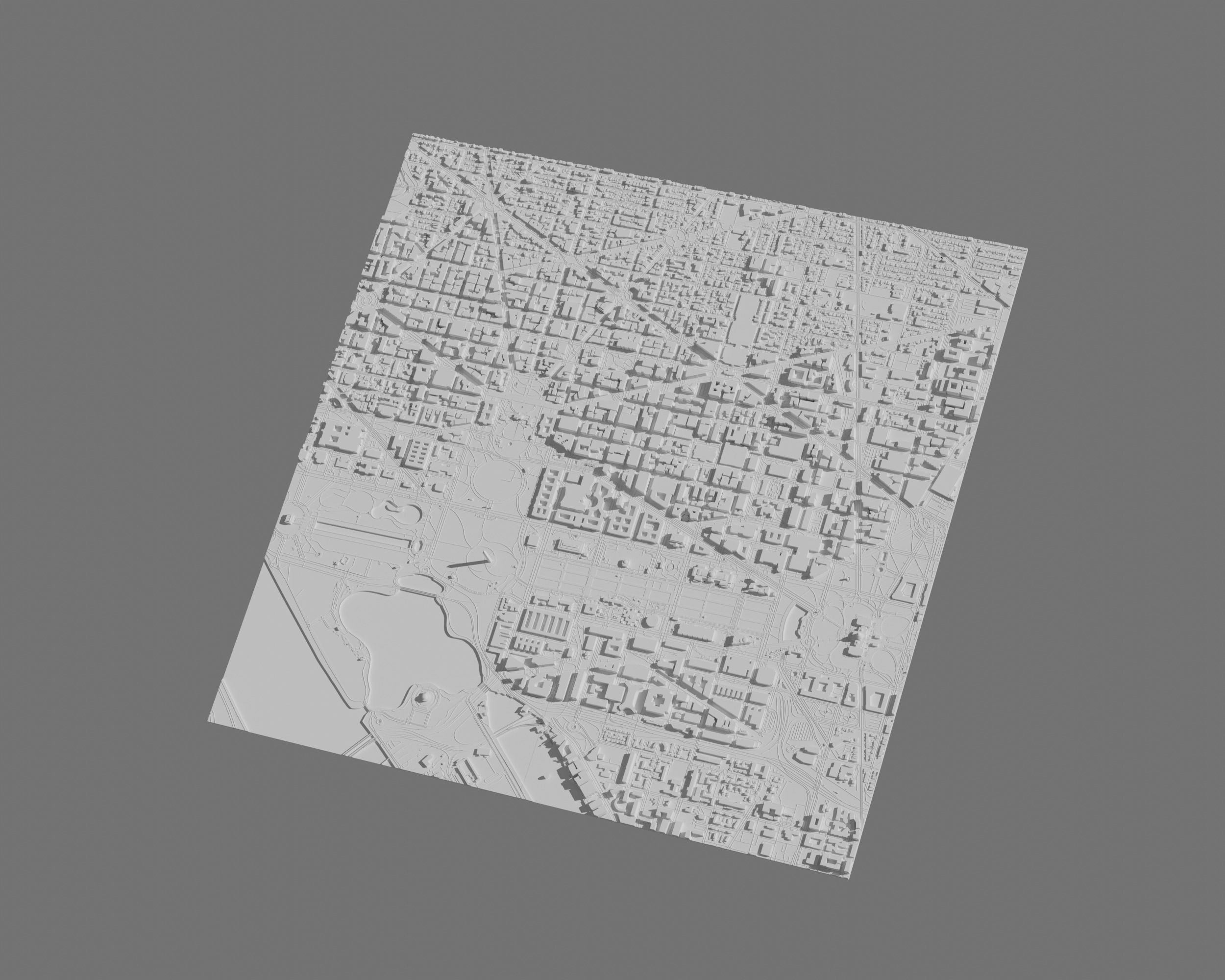 Washington DC 3D Printing stl file 3D Model of Washington DC 3D print model_2