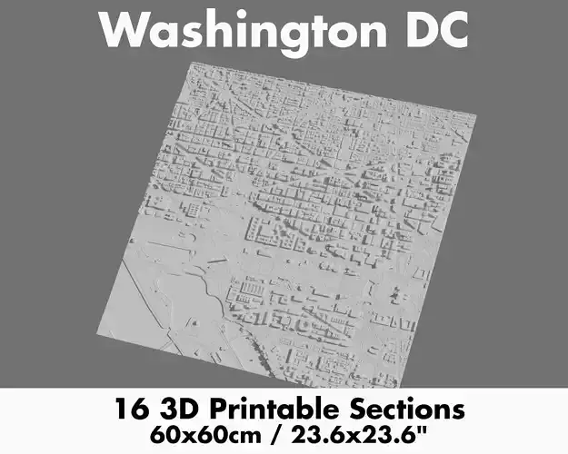 Washington DC 3D Printing stl file 3D Model of Washington DC