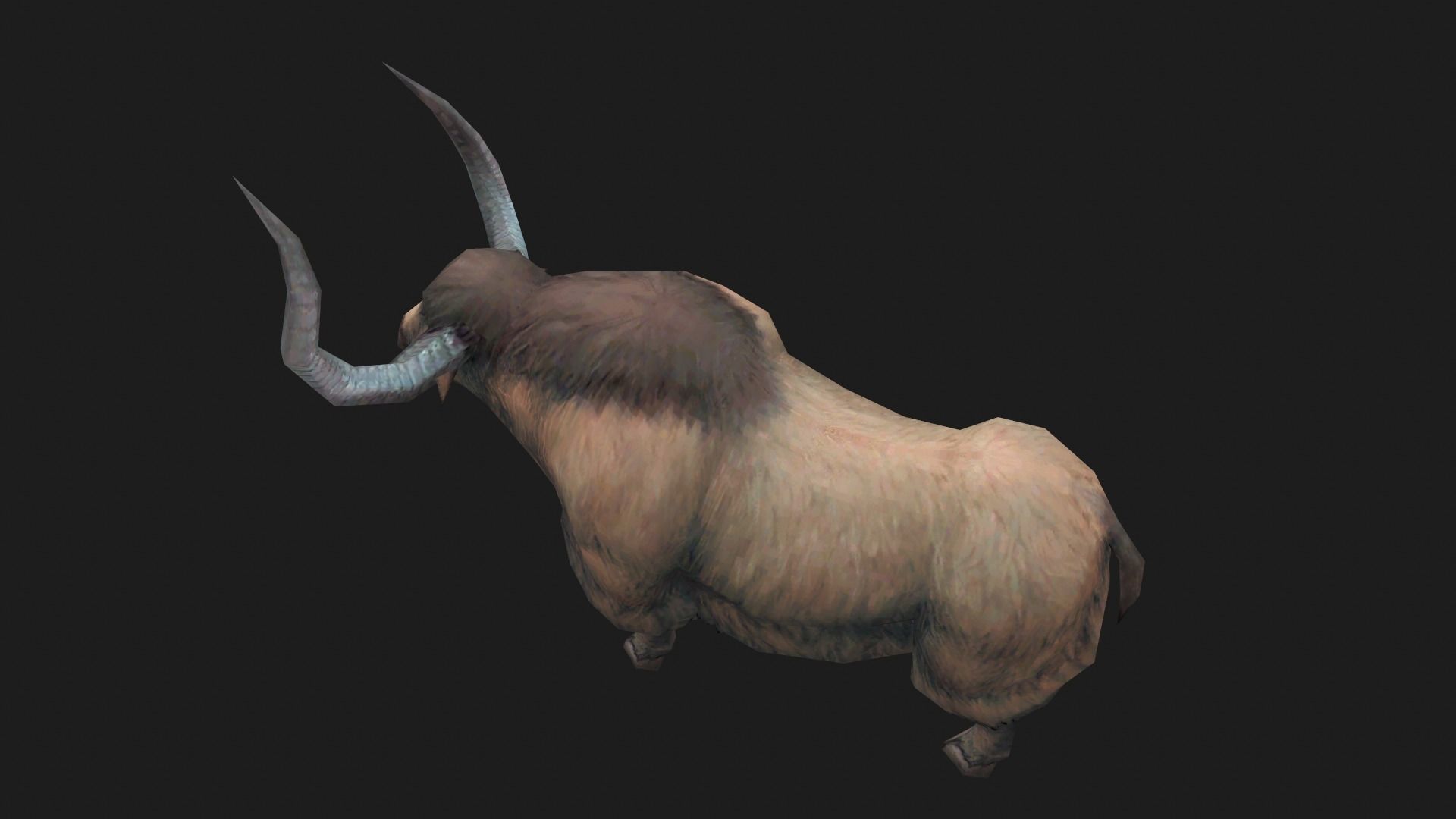 animated yak Low-poly 3D model_5