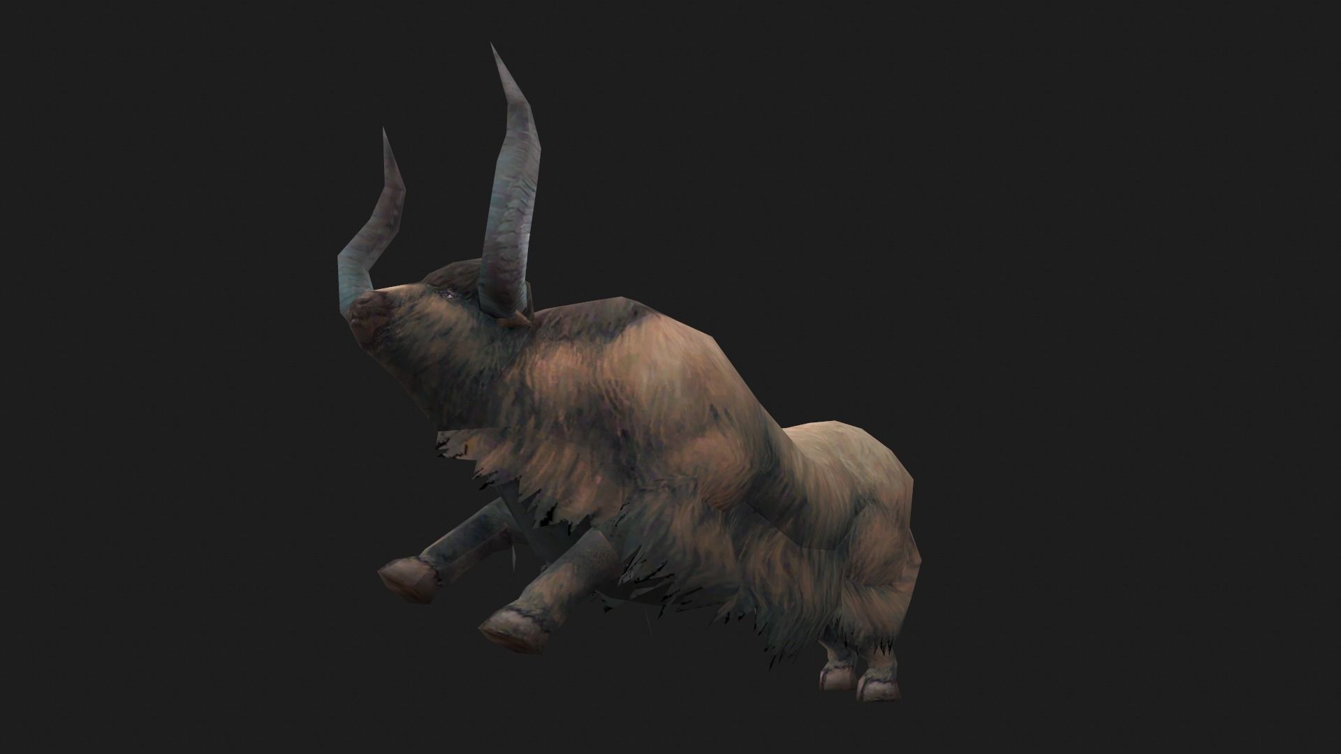 animated yak Low-poly 3D model_7