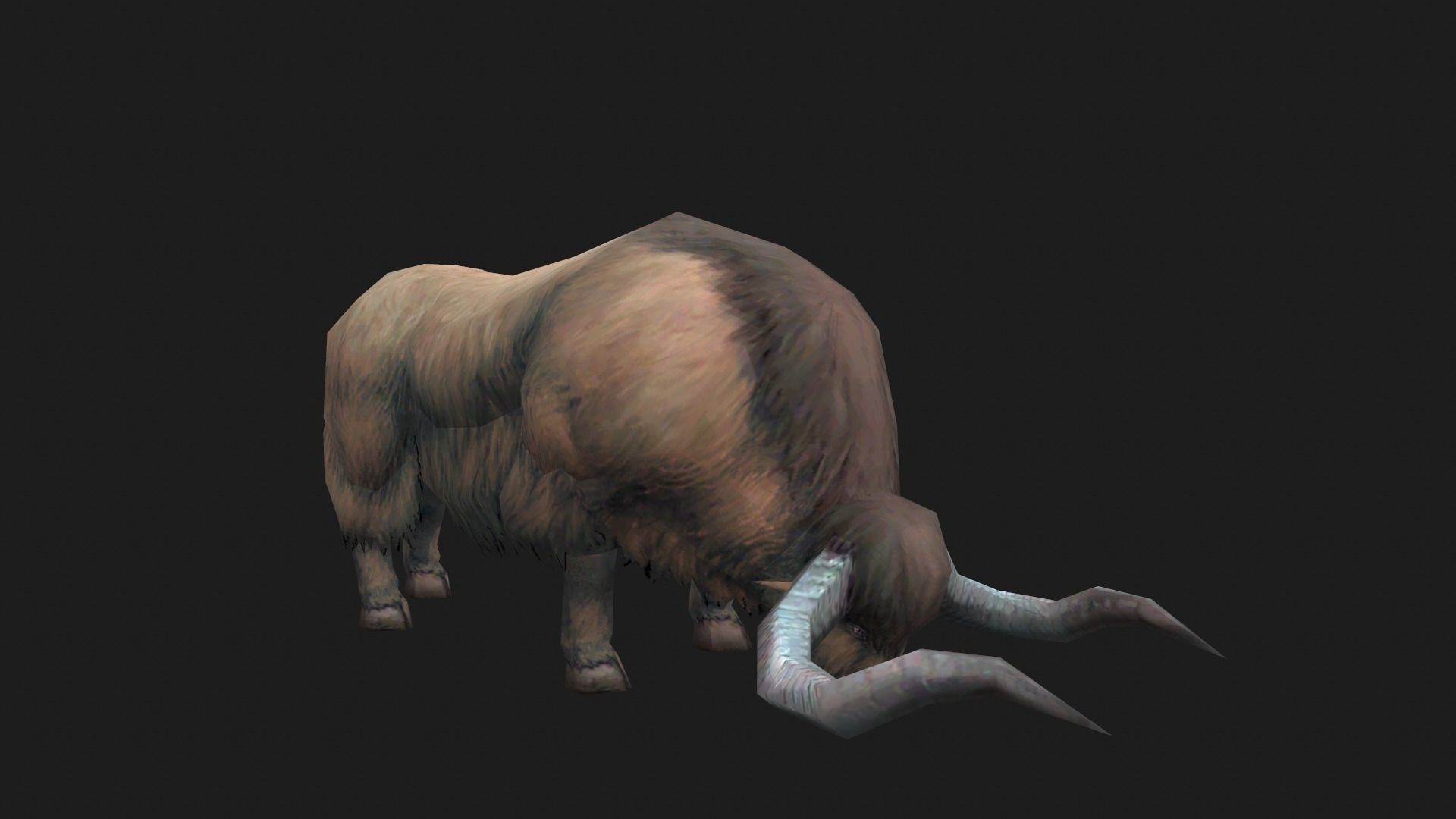 animated yak Low-poly 3D model_3