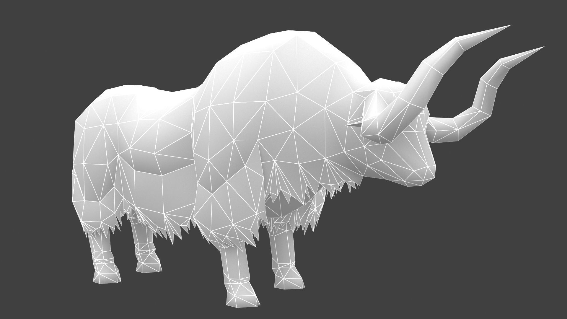 animated yak Low-poly 3D model_4