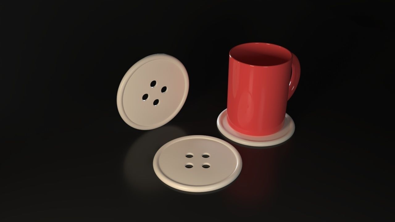 Clothes Button Coasters 3D print model_1