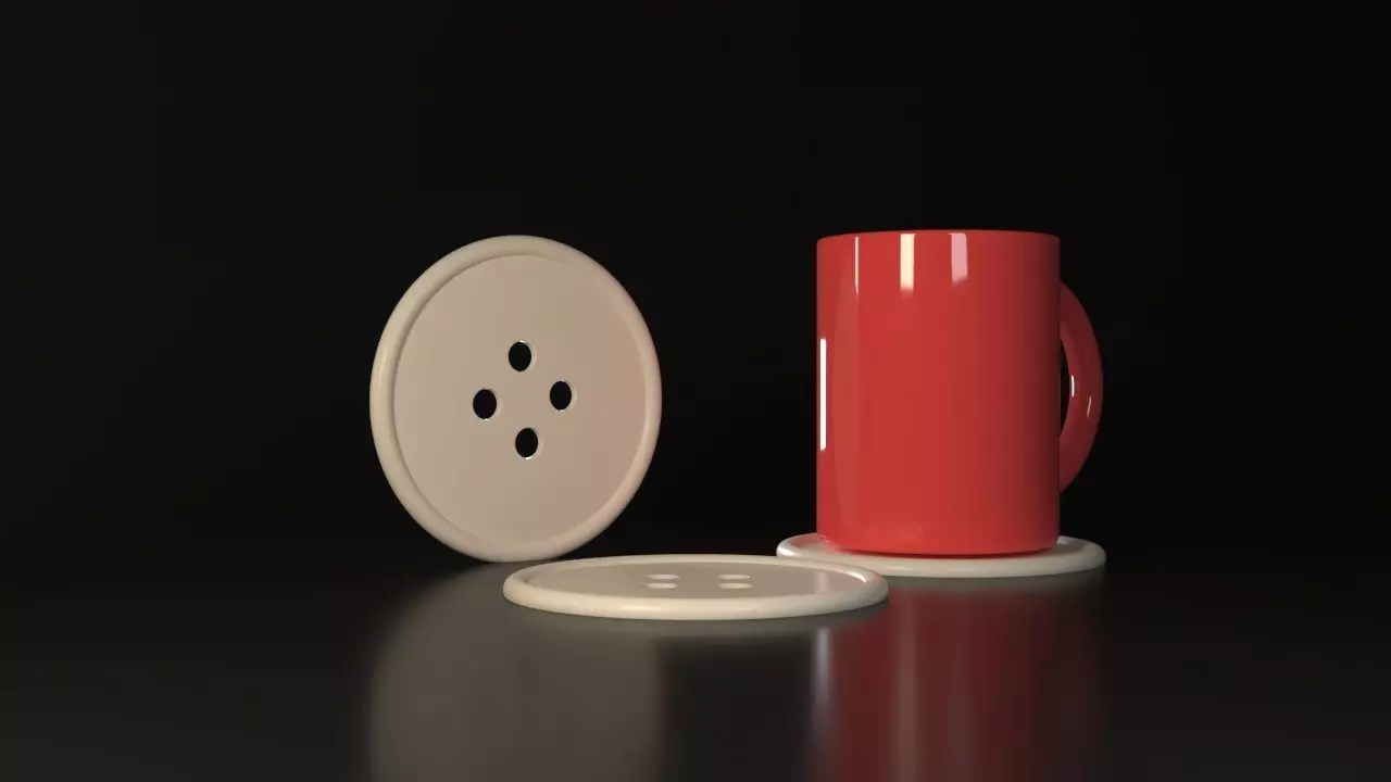Clothes Button Coasters 3D print model_0
