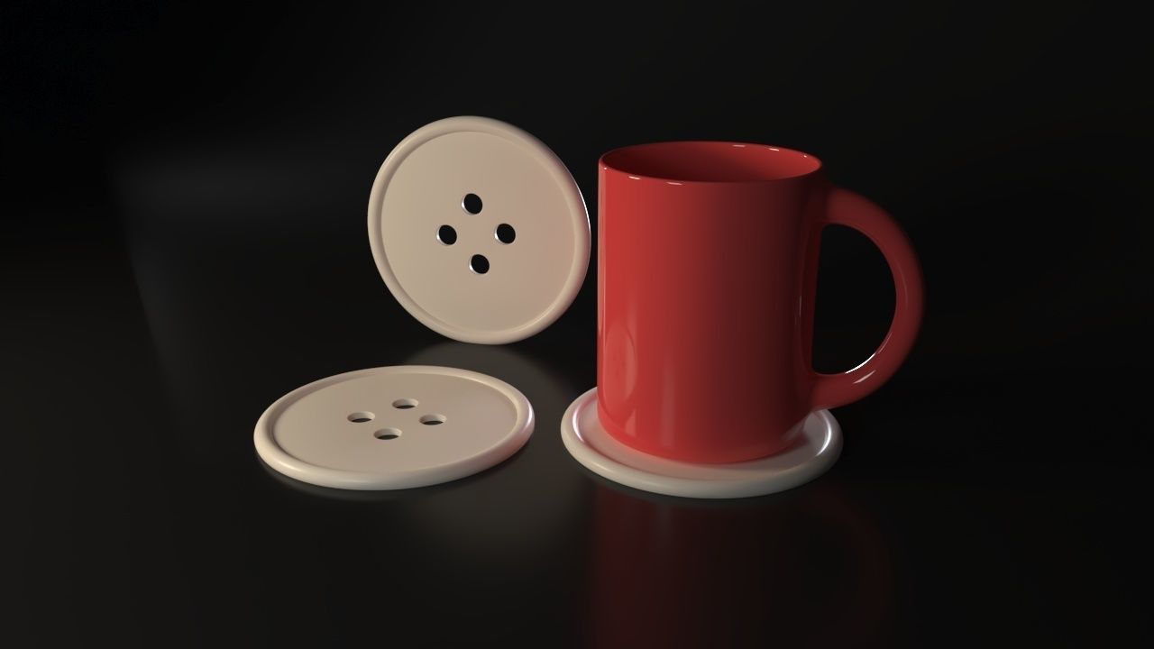 Clothes Button Coasters 3D print model_2