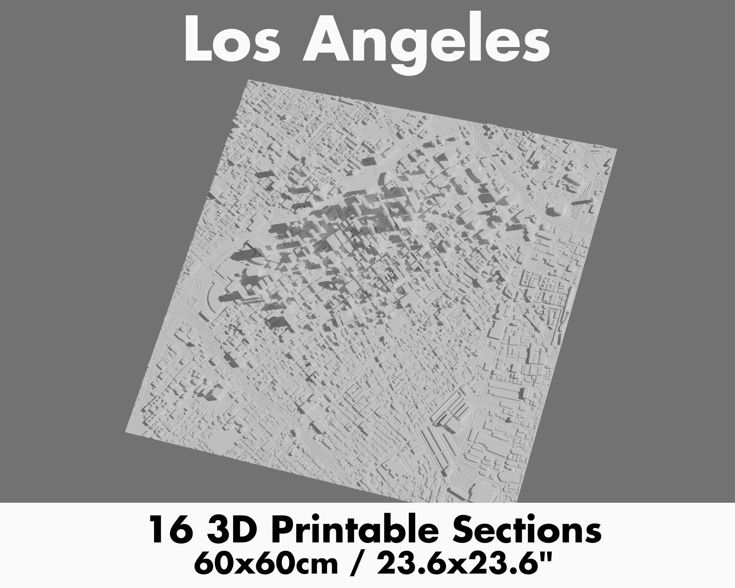 Los Angeles 3D Printing stl file 3D Model of LA 3D print model_0