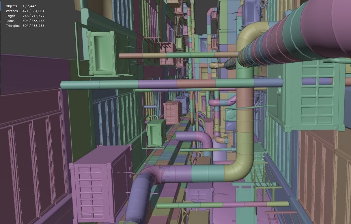 Cyberpunk Hong Kong streets 3D model_4