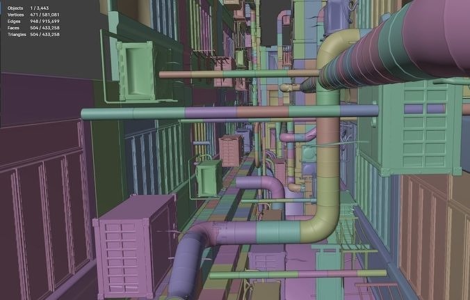 Cyberpunk Hong Kong streets 3D model 5