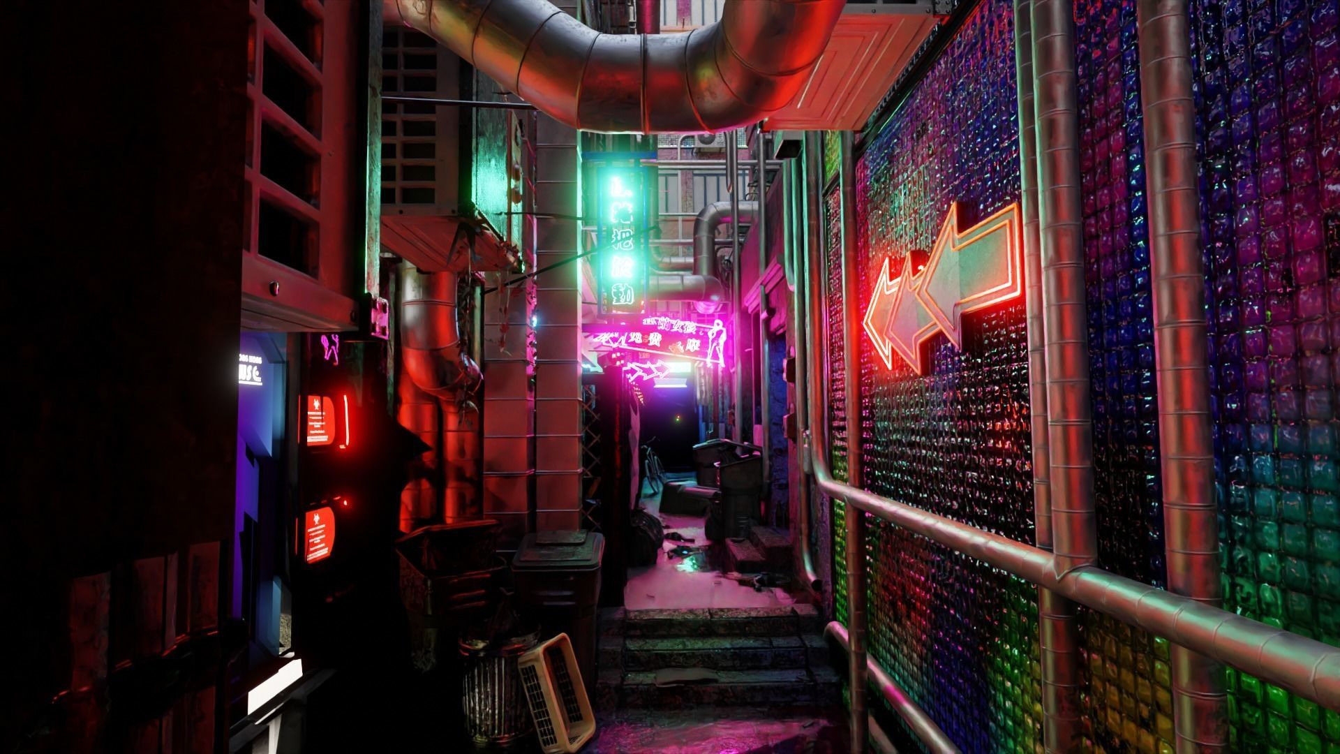 Cyberpunk Hong Kong streets 3D model_1