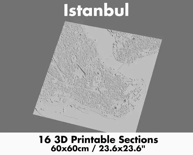 Istanbul 3D Printing stl file 3D Model of Istanbul 3D print model