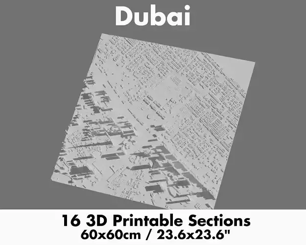 Dubai 3D Printing stl file 3D Model of Dubai 3D print model