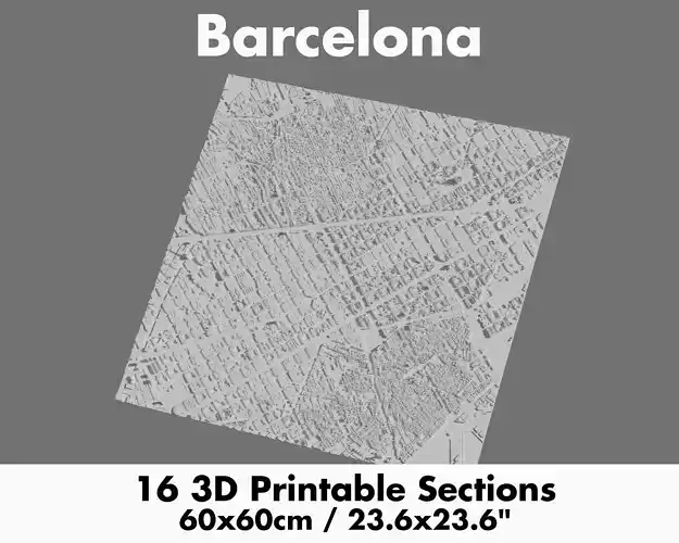 Barcelona 3D Printing stl file 3D model of Barcelona 