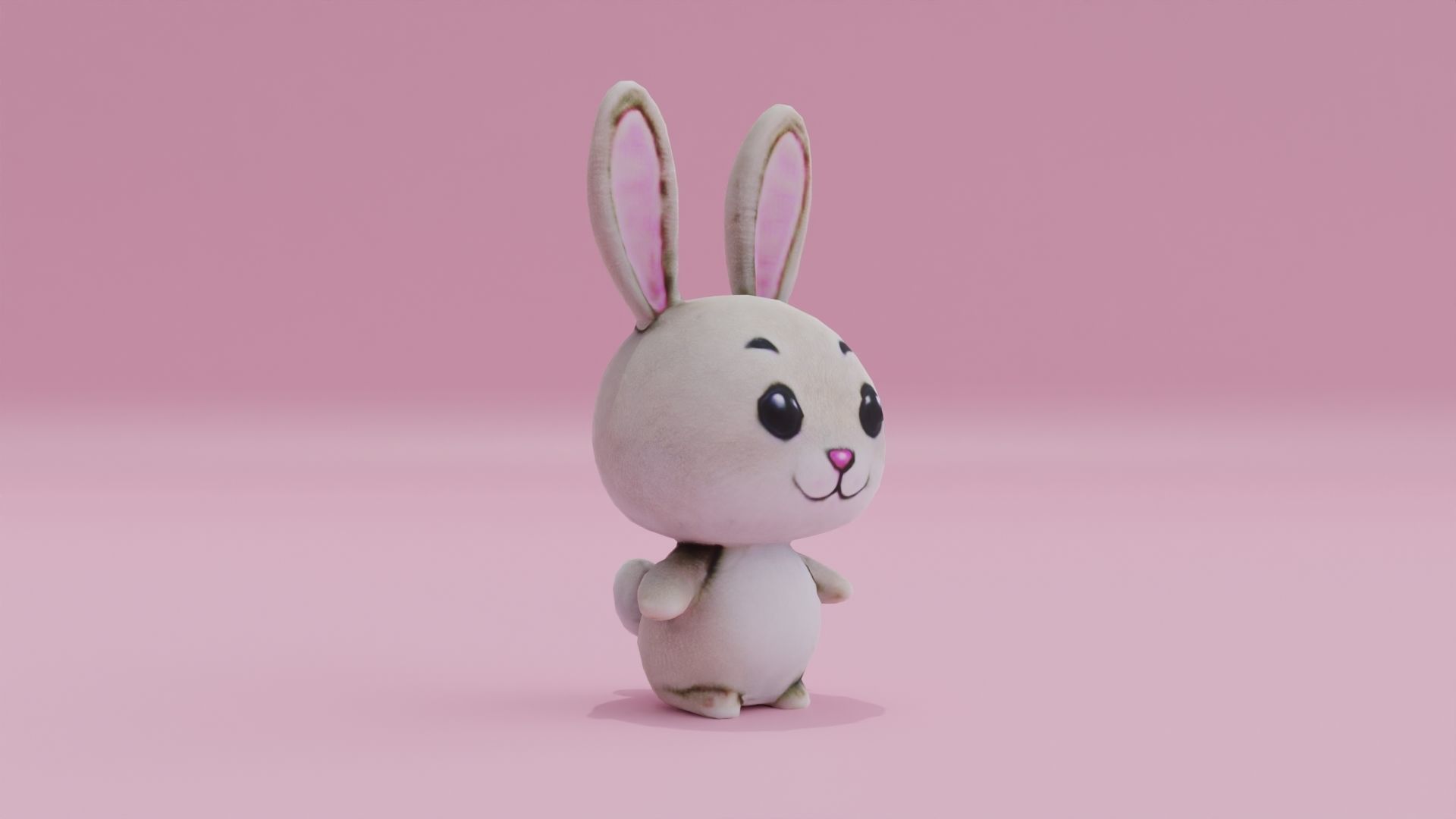Bunny Rabbit Cute Easter Toy Low-poly 3D model_10