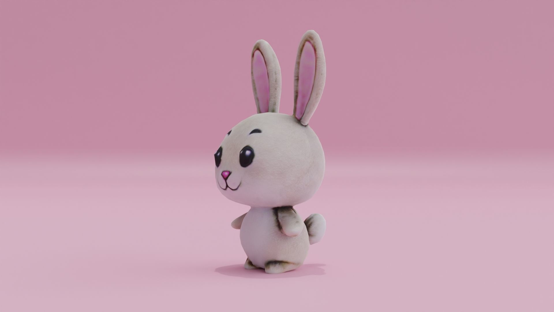 Bunny Rabbit Cute Easter Toy Low-poly 3D model_1