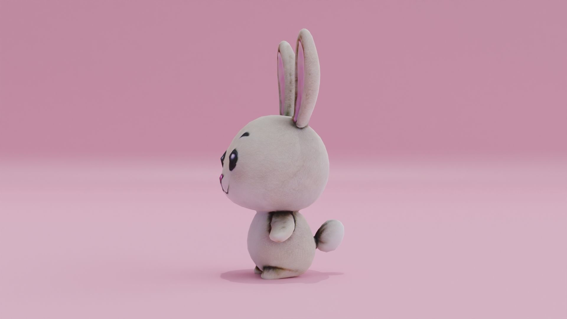 Bunny Rabbit Cute Easter Toy Low-poly 3D model_2