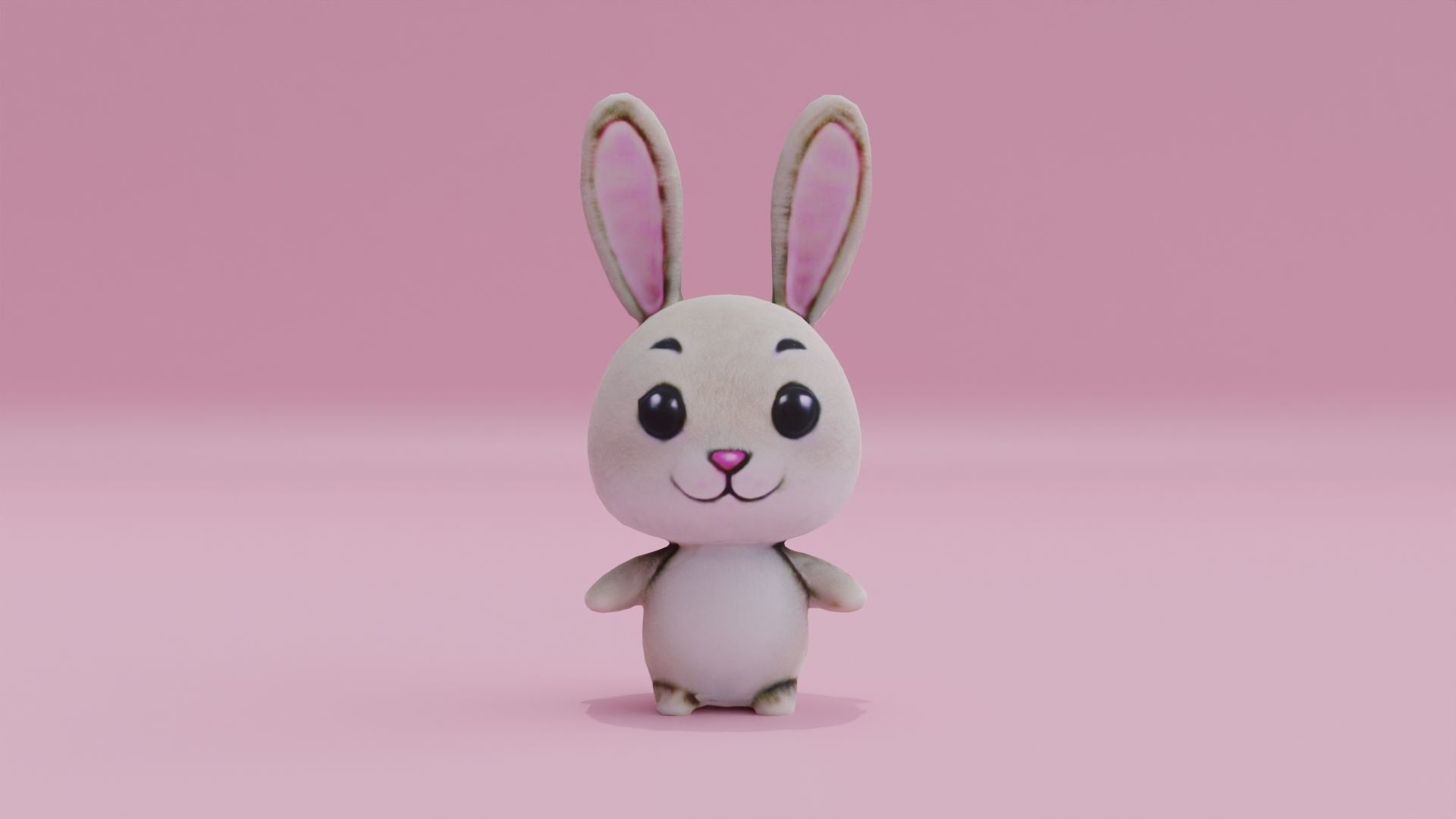 Bunny Rabbit Cute Easter Toy Low-poly 3D model_11
