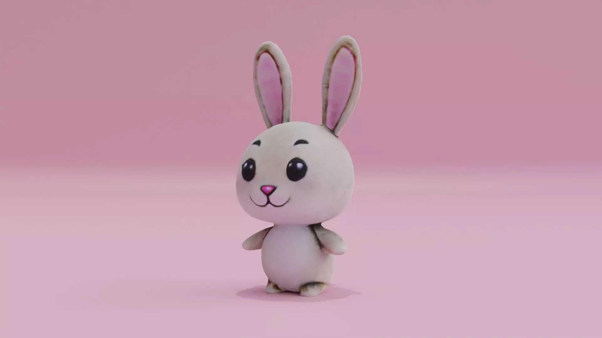 Bunny Rabbit Cute Easter Toy Low-poly 3D model_0