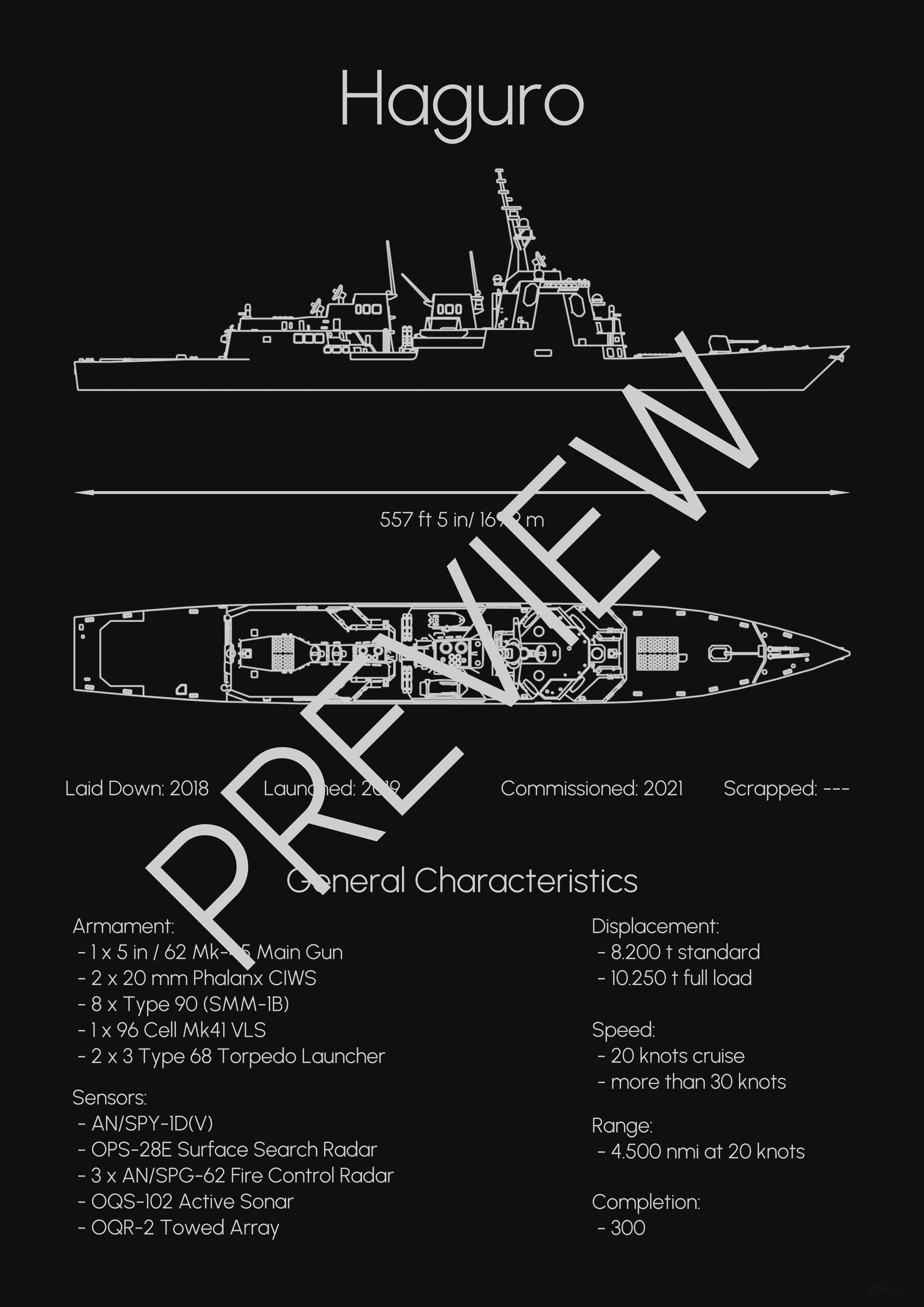 JS Haguro - Model for small scale printing 3D print model_1