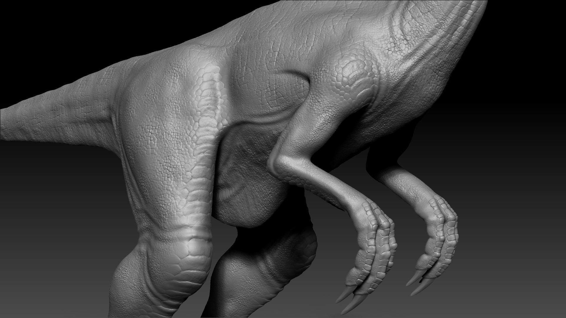 Dinosaur Gallimimus Sculpt Project 3D model_3