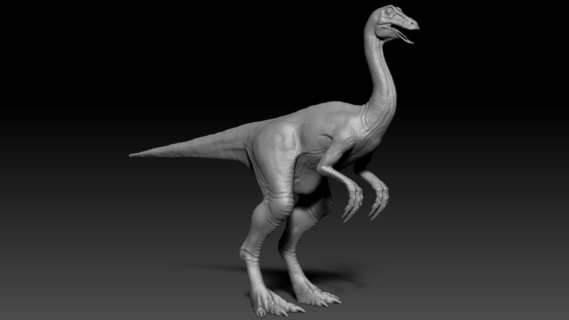 Dinosaur Gallimimus Sculpt Project 3D model_2