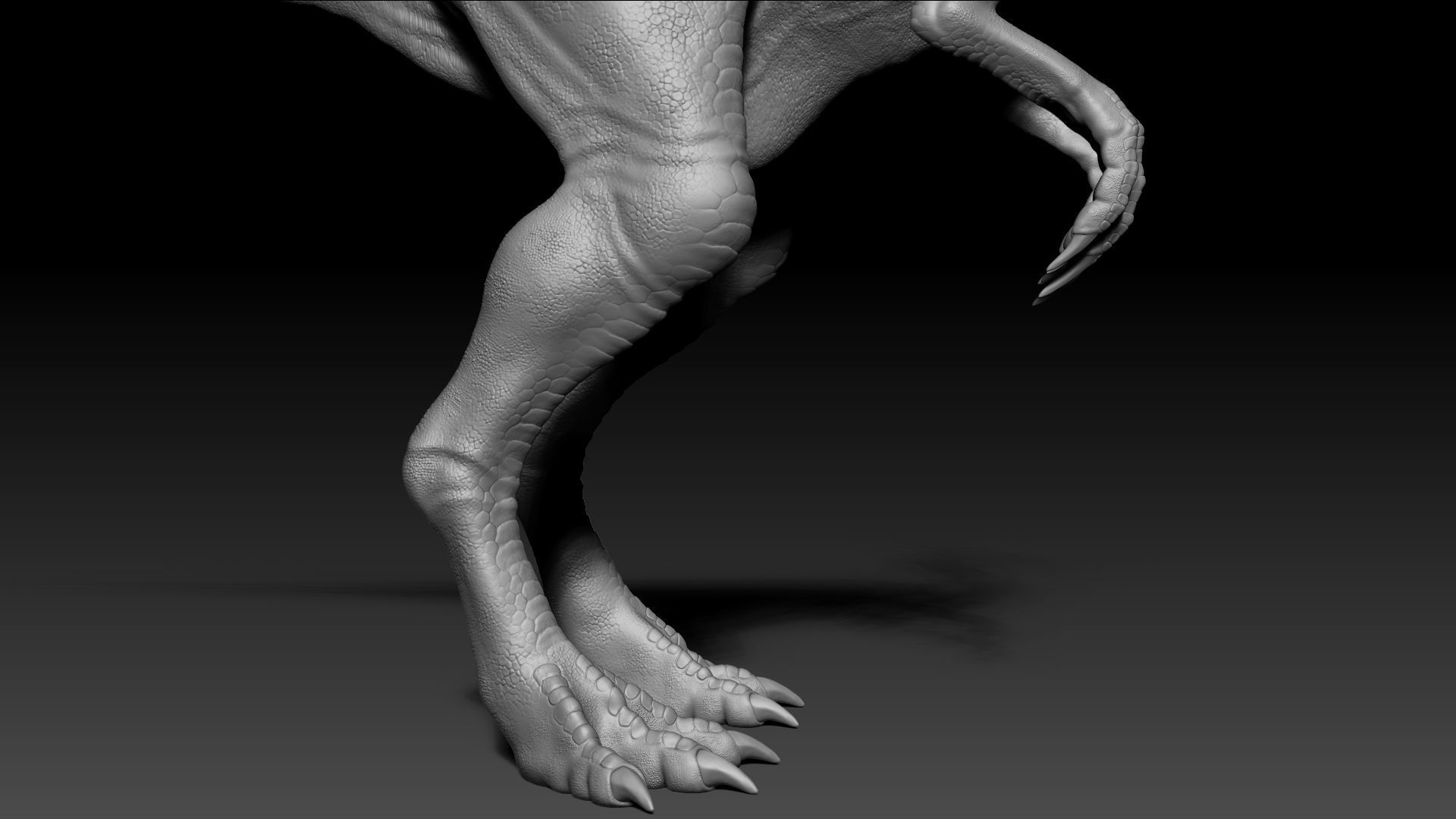 Dinosaur Gallimimus Sculpt Project 3D model_4