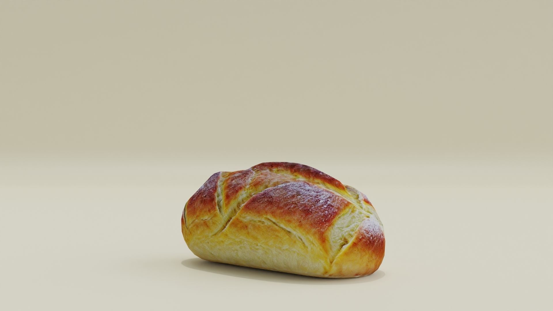 White Bread Low High Poly Realistic Low-poly 3D model_9