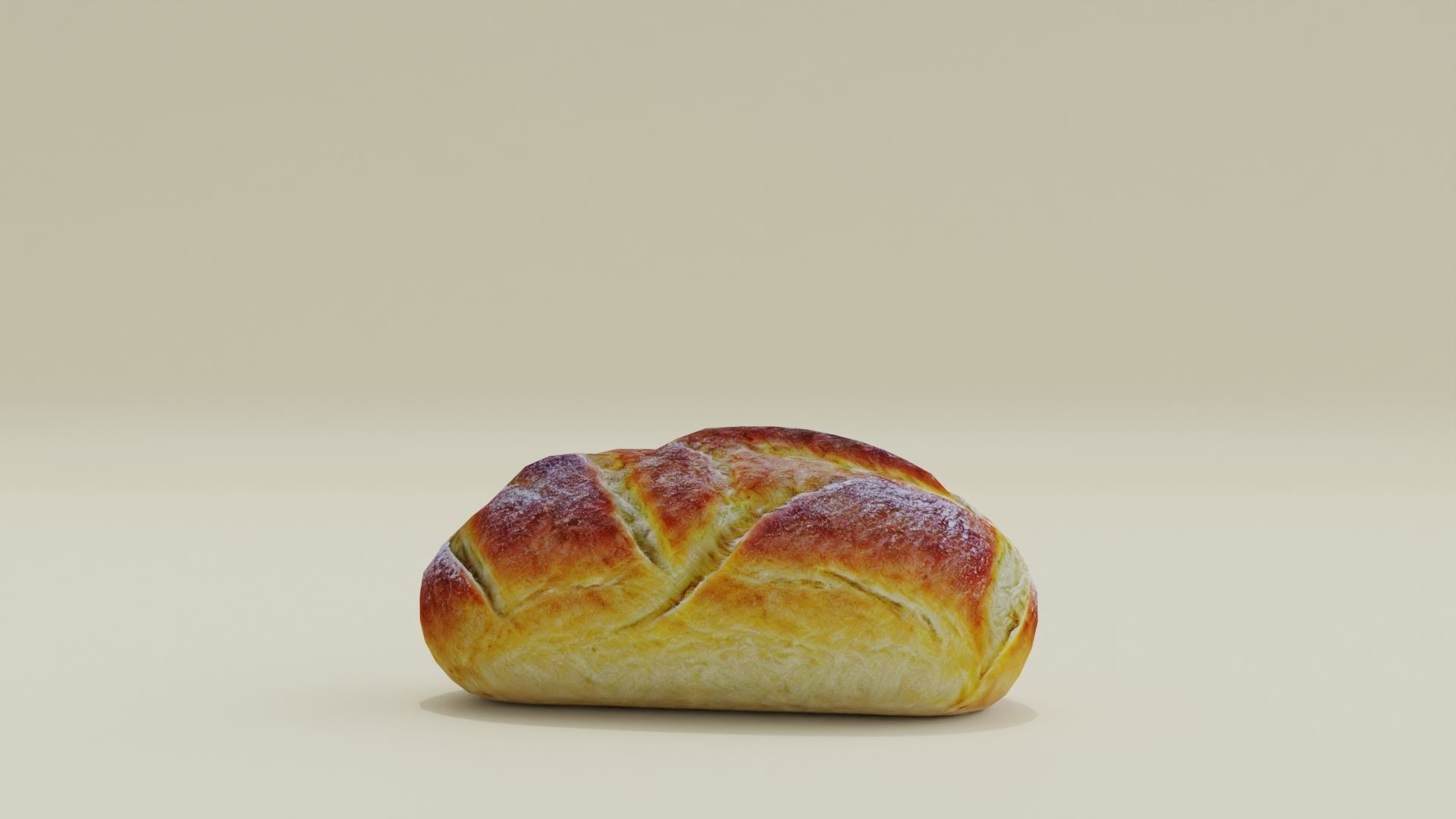 White Bread Low High Poly Realistic Low-poly 3D model_8