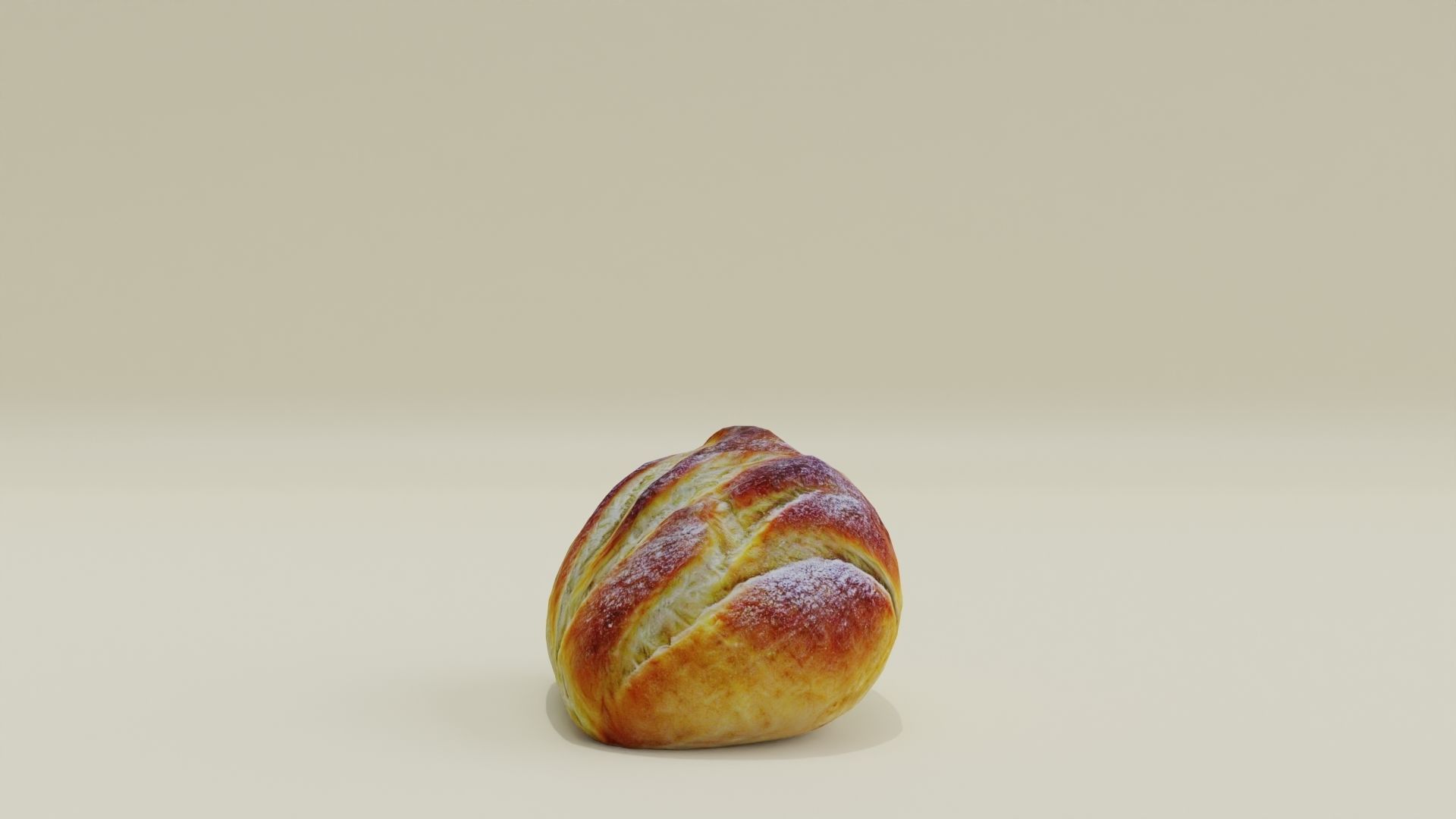 White Bread Low High Poly Realistic Low-poly 3D model_4