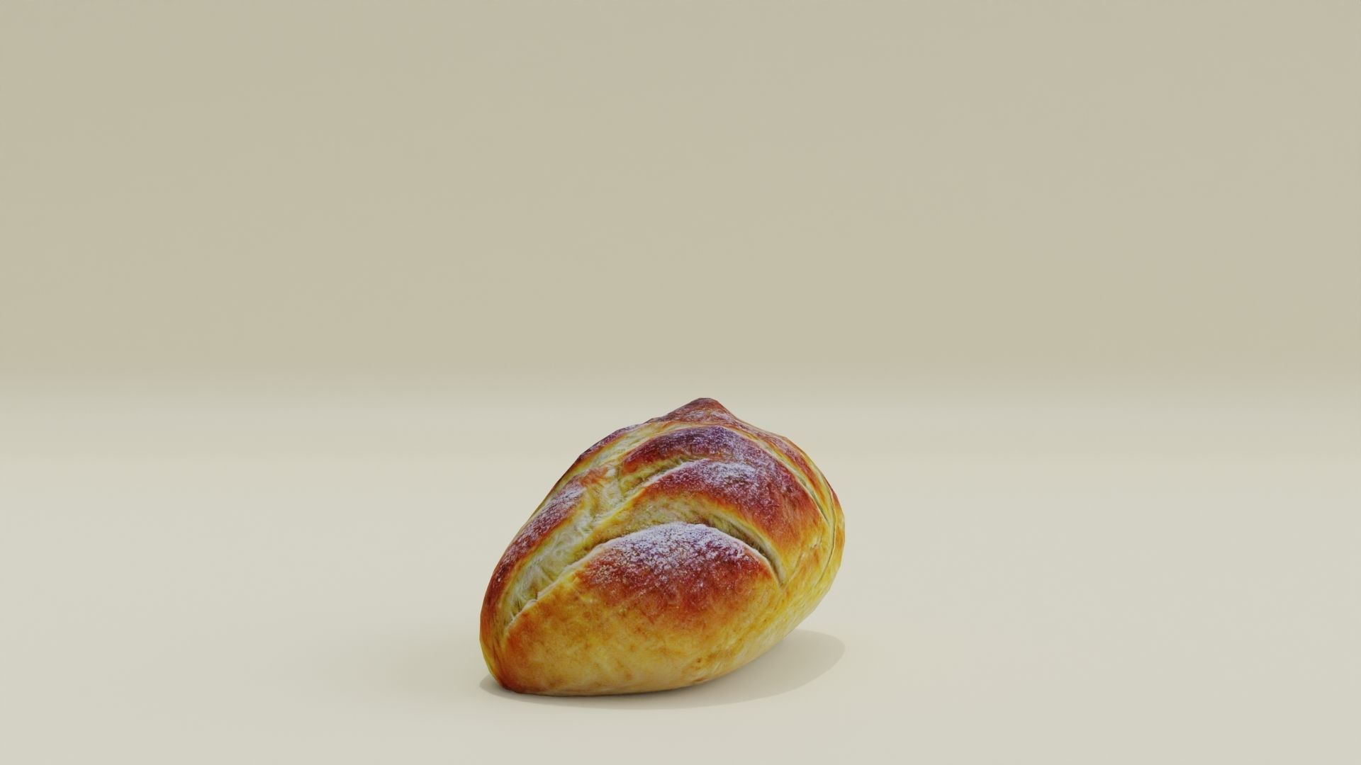 White Bread Low High Poly Realistic Low-poly 3D model_5