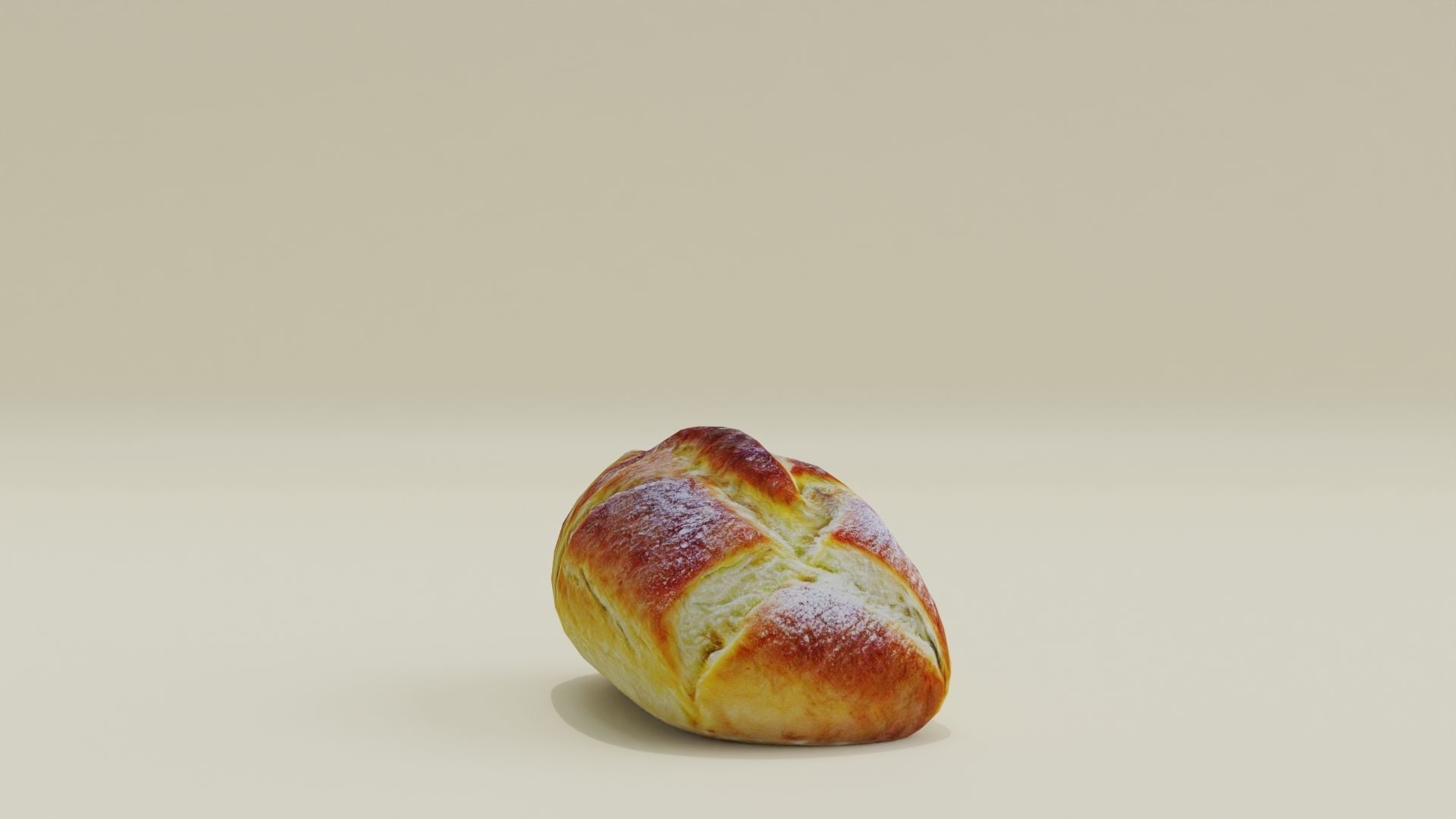 White Bread Low High Poly Realistic Low-poly 3D model_10