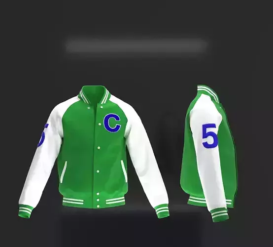 Male raglan varsity jacket