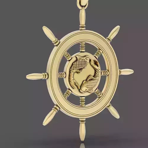 fish pendant silver gold jewelry printable 3D model
