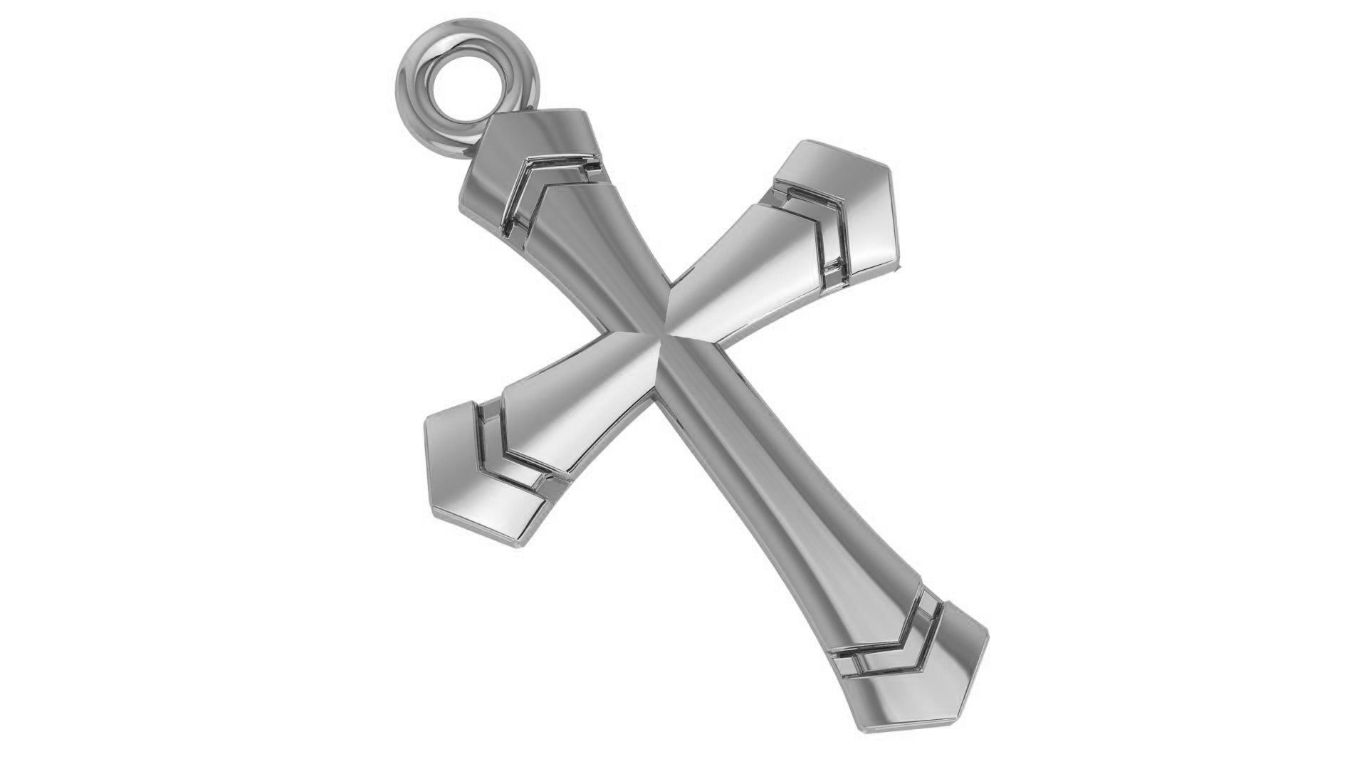 Jesus Holy Cross Pendant 3dm stl renders details 3D print model_1