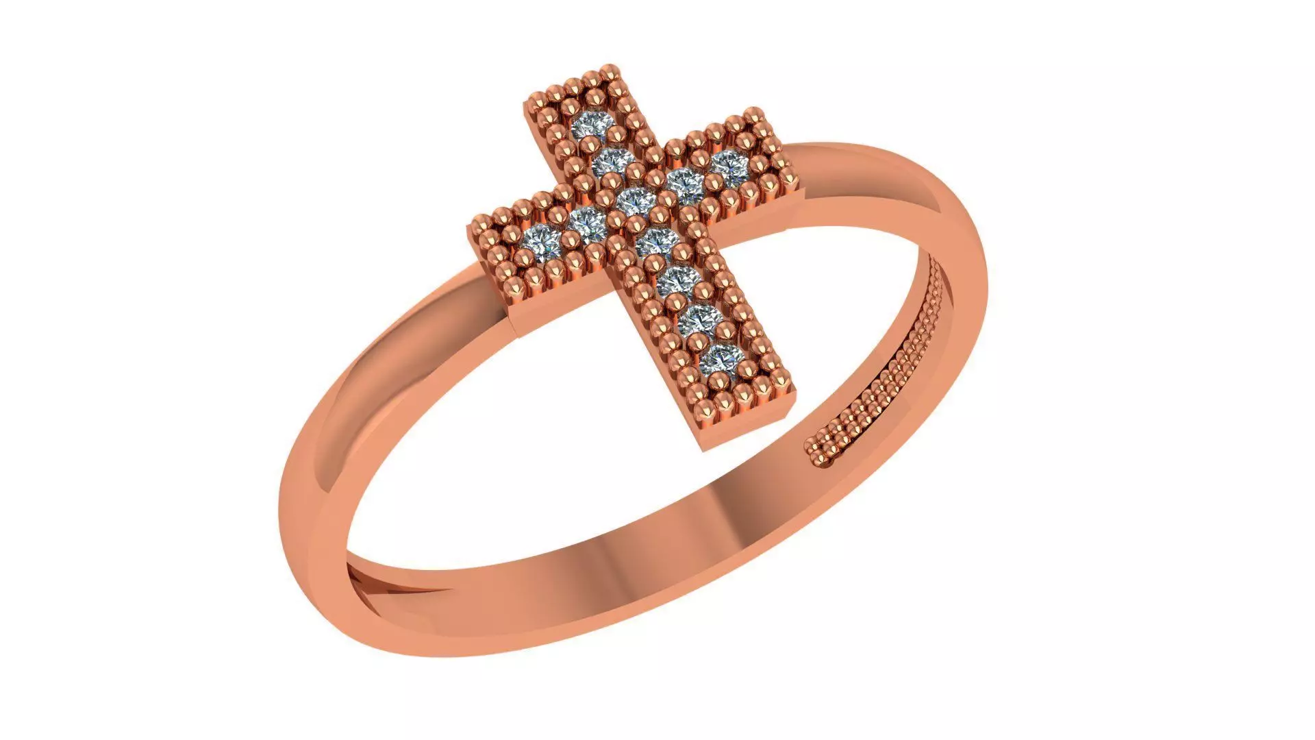 Jesus Holy Cross Ring 3dm stl renders details 3D print model_0