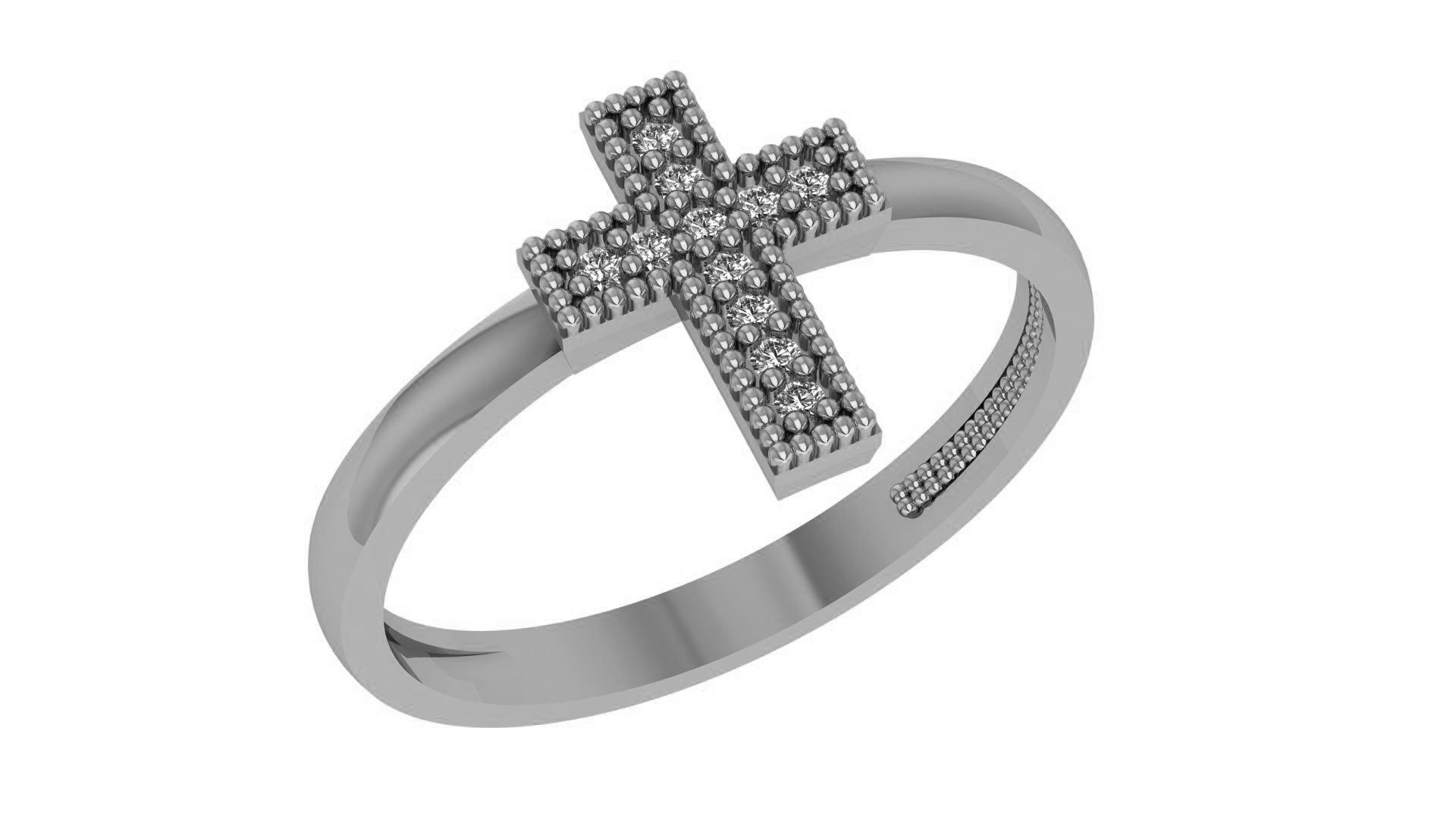 Jesus Holy Cross Ring 3dm stl renders details 3D print model_1