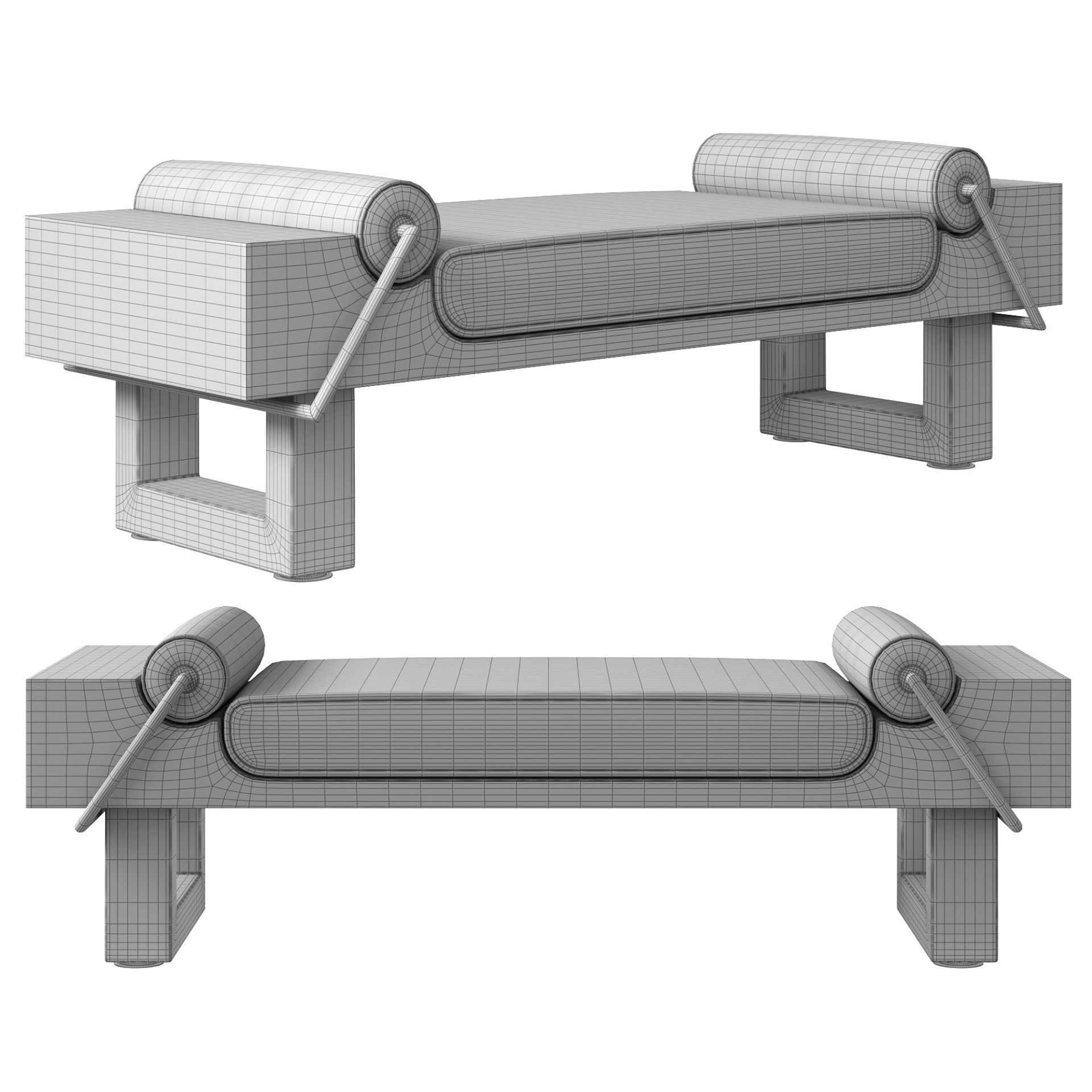 LUXURY BENCH 3D model_2