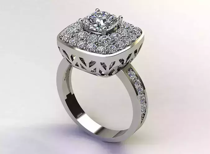 cushion square jewel ring