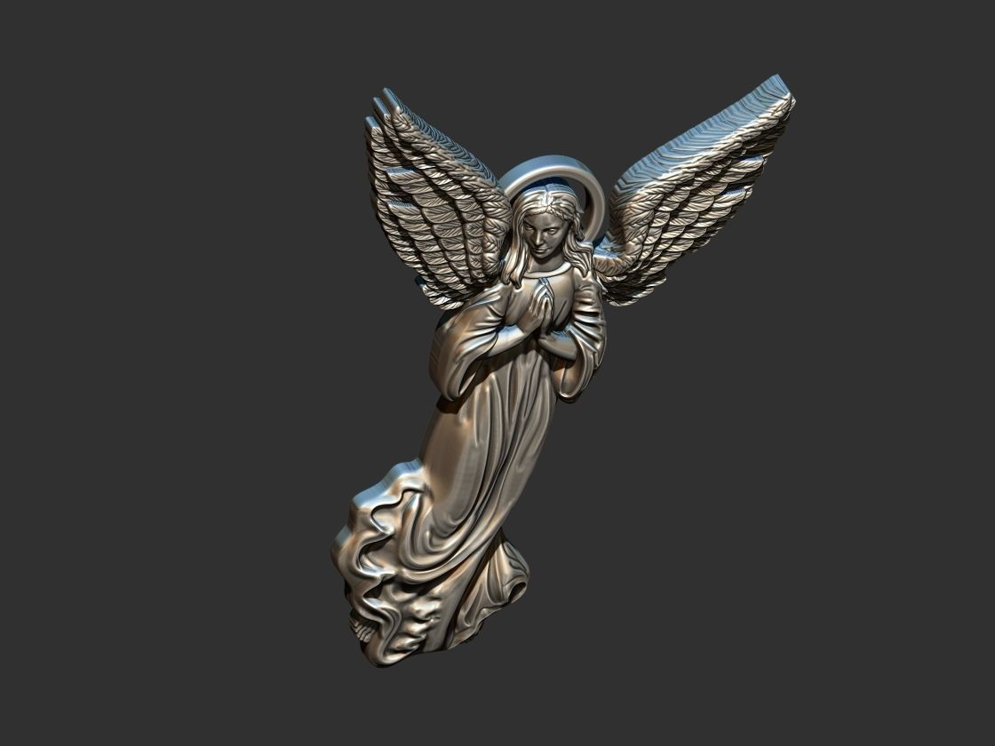 Guardian Angel Relief 3D print model_11