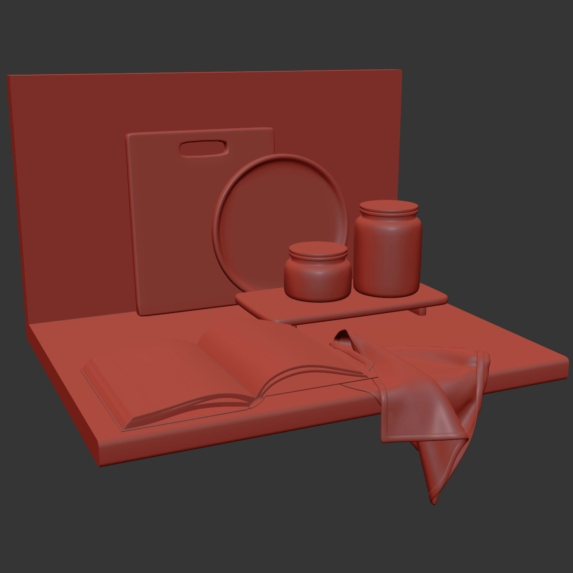 Kitchen decor 01 3D model_9