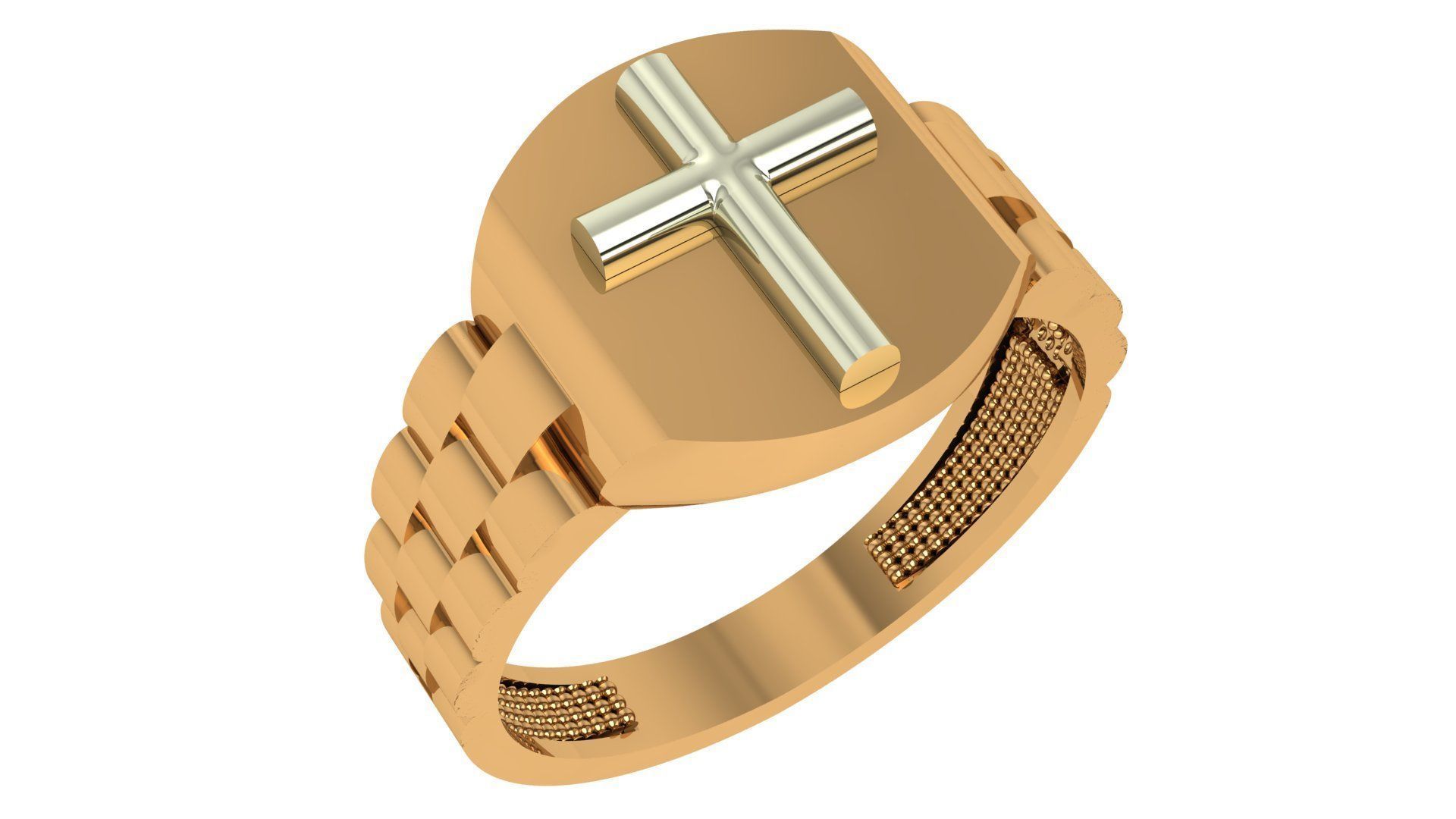 Jesus Holy Cross Ring 3dm stl renders details 3D print model_2